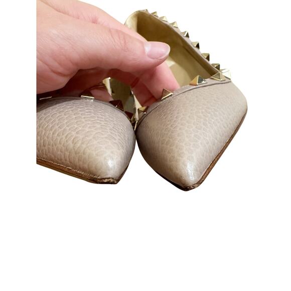 Valentino Garavani Rockstud Pumps Blush Pink Gold Studded Leather Heels 39.5 - Picture 6 of 12
